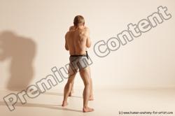 Underwear Martial art Man - Man White Moving poses Slim Short Blond Dynamic poses Academic